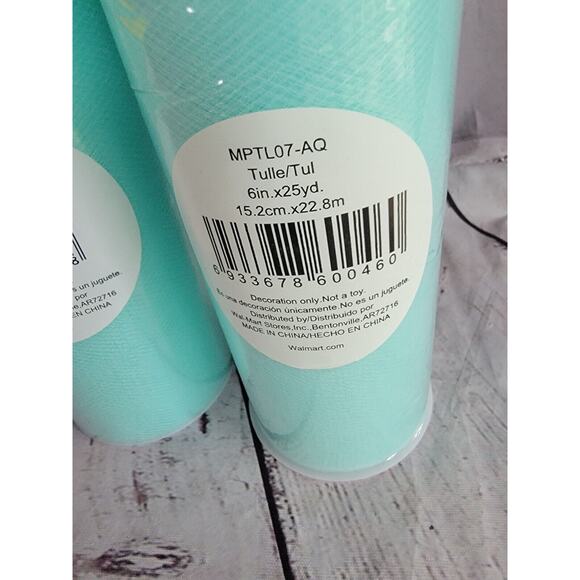 2 Spool of Aqua Tulle 6" Wide One Is 31 Yards Other Is 25 Yards Length - Picture 2 of 3
